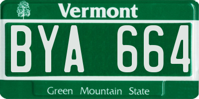 VT license plate BYA664