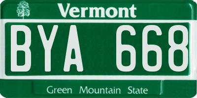 VT license plate BYA668