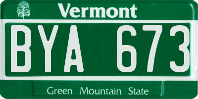 VT license plate BYA673