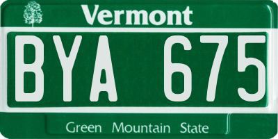 VT license plate BYA675