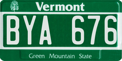 VT license plate BYA676