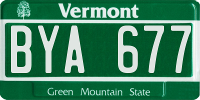 VT license plate BYA677