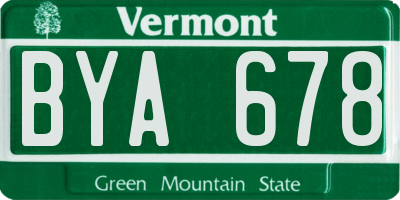 VT license plate BYA678