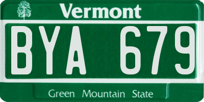VT license plate BYA679