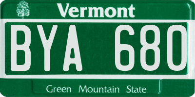 VT license plate BYA680