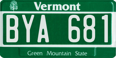 VT license plate BYA681