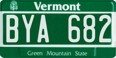 VT license plate BYA682