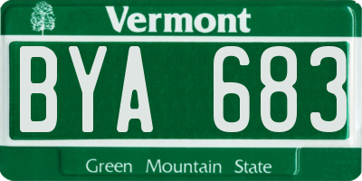 VT license plate BYA683
