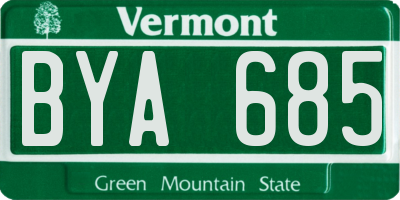 VT license plate BYA685