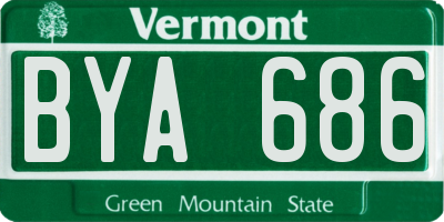 VT license plate BYA686
