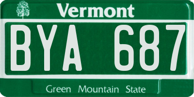 VT license plate BYA687