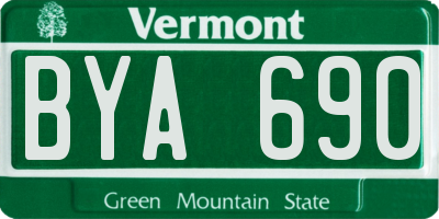 VT license plate BYA690