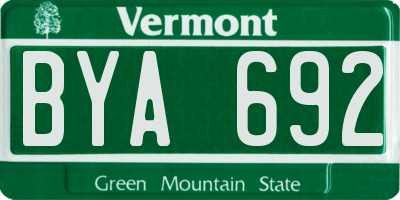 VT license plate BYA692