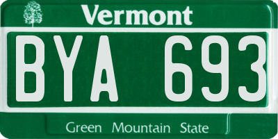 VT license plate BYA693