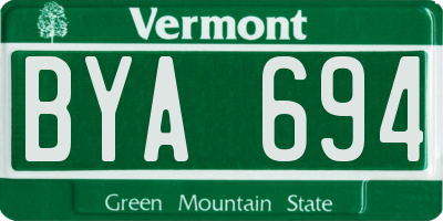 VT license plate BYA694