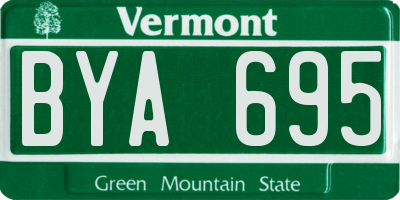 VT license plate BYA695