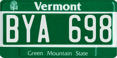 VT license plate BYA698