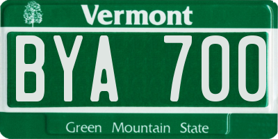 VT license plate BYA700