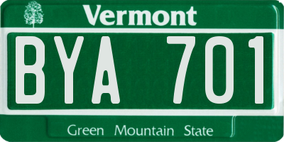 VT license plate BYA701