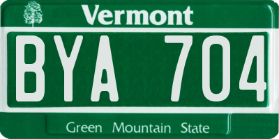 VT license plate BYA704