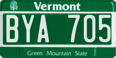 VT license plate BYA705