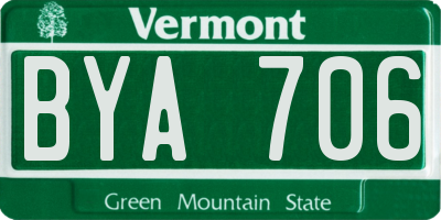 VT license plate BYA706