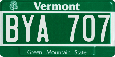 VT license plate BYA707