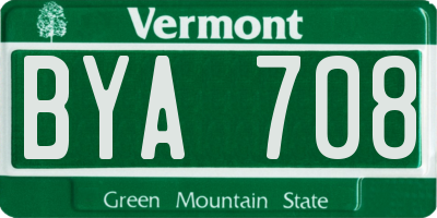 VT license plate BYA708