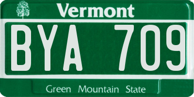 VT license plate BYA709