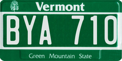 VT license plate BYA710