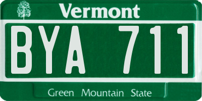 VT license plate BYA711