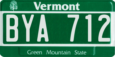 VT license plate BYA712