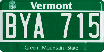 VT license plate BYA715