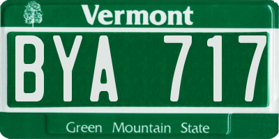 VT license plate BYA717