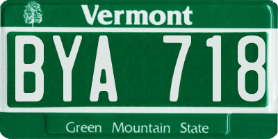 VT license plate BYA718