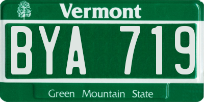 VT license plate BYA719
