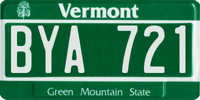 VT license plate BYA721