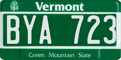 VT license plate BYA723