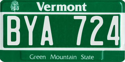 VT license plate BYA724