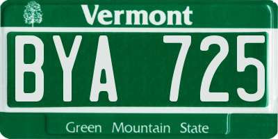 VT license plate BYA725