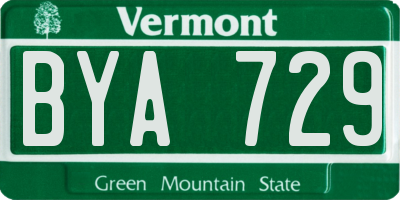 VT license plate BYA729