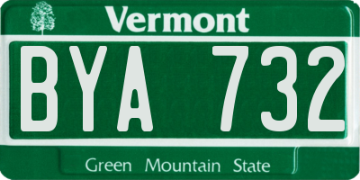 VT license plate BYA732