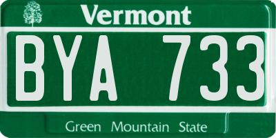 VT license plate BYA733