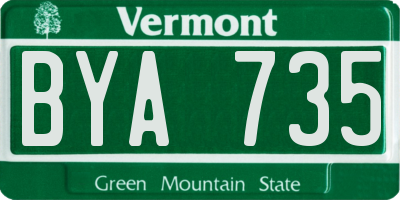 VT license plate BYA735