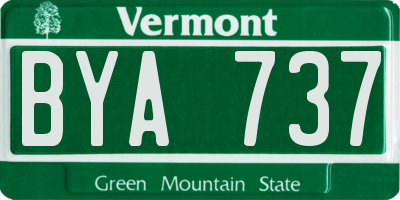 VT license plate BYA737