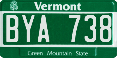 VT license plate BYA738