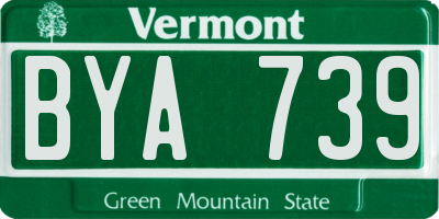 VT license plate BYA739