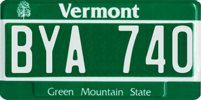 VT license plate BYA740