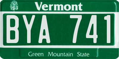 VT license plate BYA741