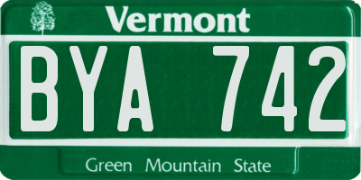 VT license plate BYA742